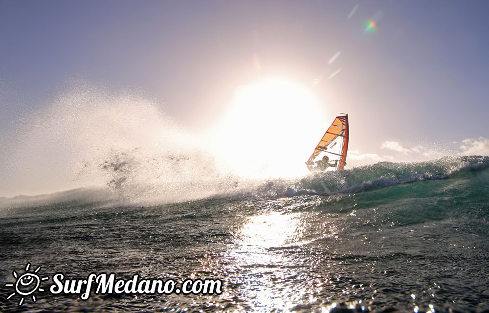 Wave windsurfing at El Cabezo in El Medano 15-02-2016 Tenerife