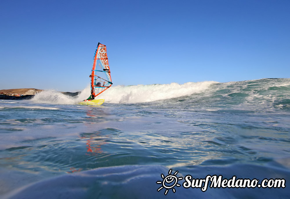 Wave windsurfing at El Cabezo in El Medano 15-02-2016 Tenerife