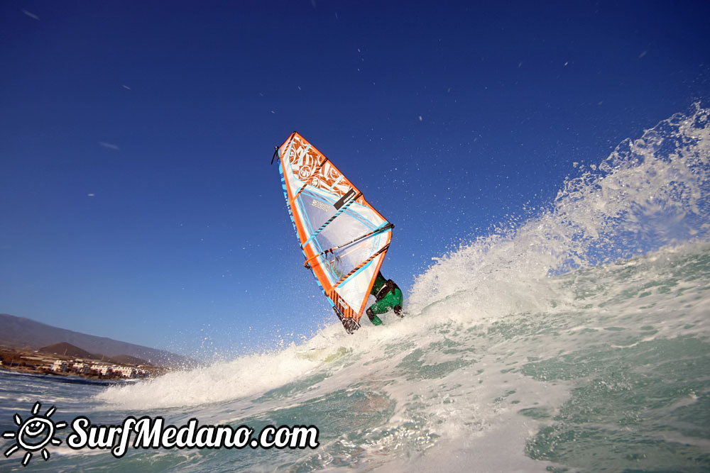 Wave windsurfing at El Cabezo in El Medano 15-02-2016 Tenerife