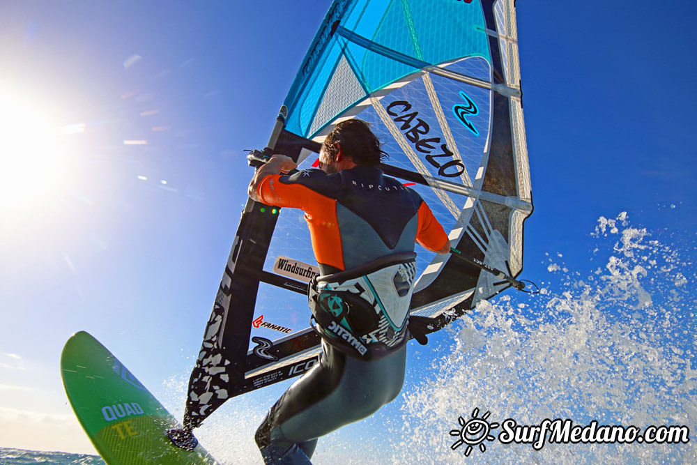 Wave windsurfing at El Cabezo in El Medano 16-02-2016 Tenerife