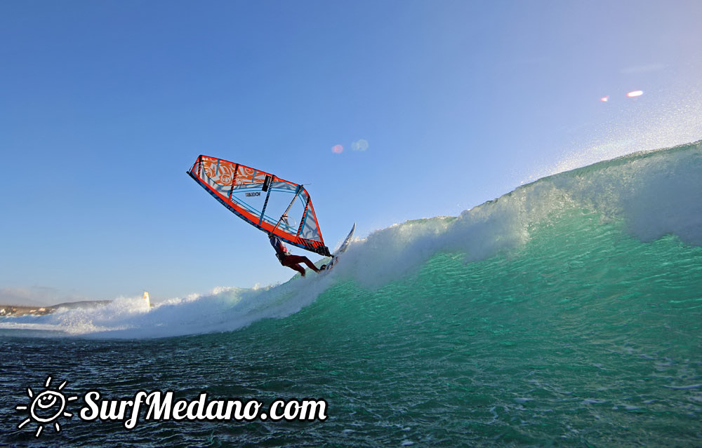 Wave windsurfing at El Cabezo in El Medano 16-02-2016 Tenerife