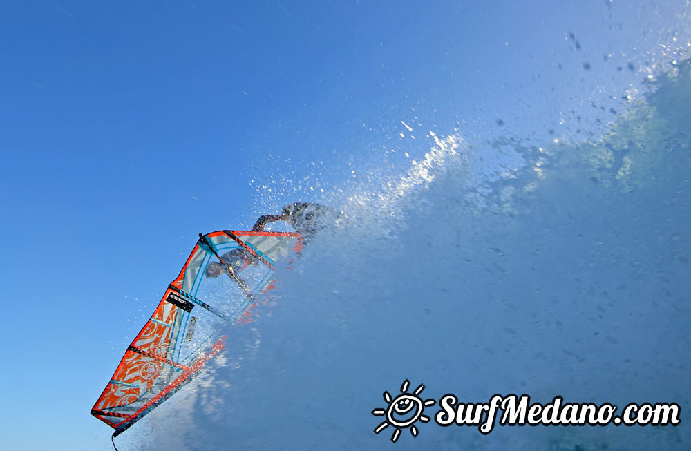 Wave windsurfing at El Cabezo in El Medano 16-02-2016 Tenerife