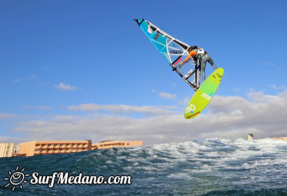 Wave windsurfing at El Cabezo in El Medano 16-02-2016 Tenerife
