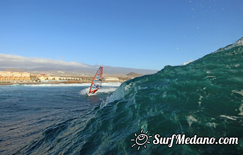 Wave windsurfing at El Cabezo in El Medano 16-02-2016 Tenerife