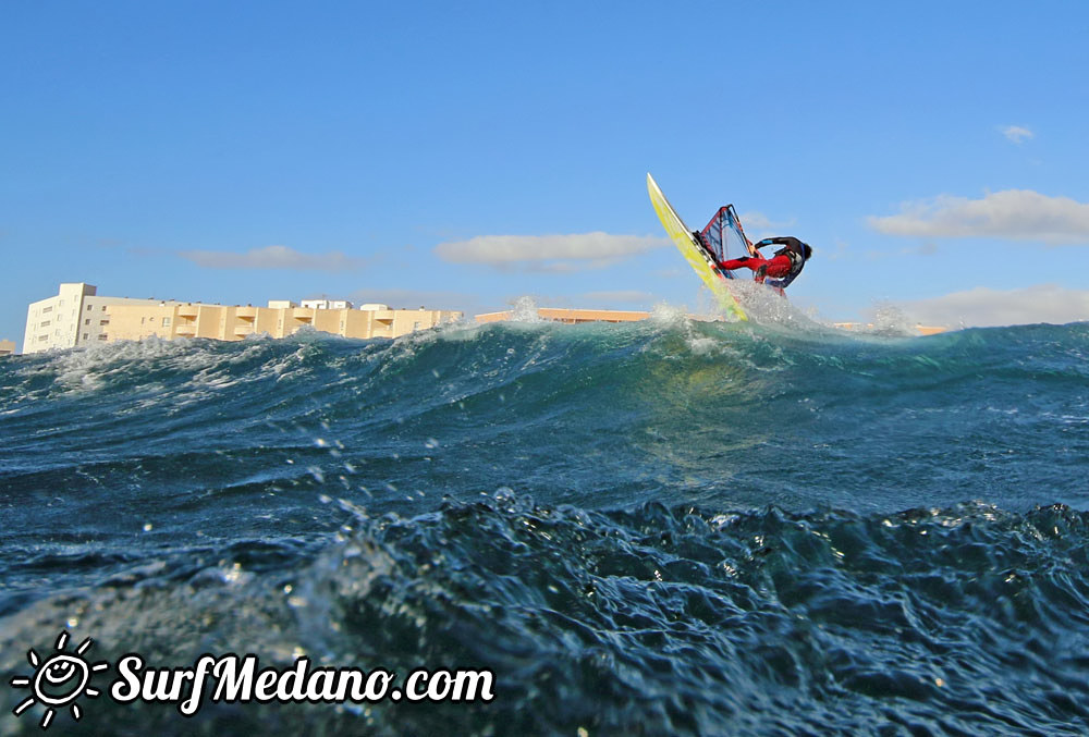 Wave windsurfing at El Cabezo in El Medano 16-02-2016 Tenerife