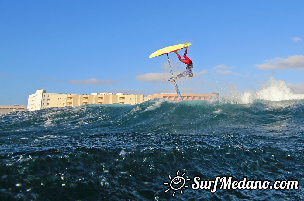 Wave windsurfing at El Cabezo in El Medano 16-02-2016 Tenerife