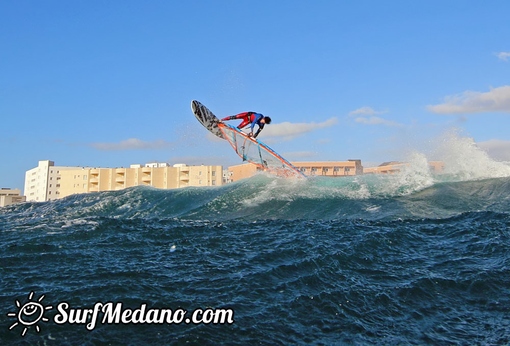 Wave windsurfing at El Cabezo in El Medano 16-02-2016 Tenerife