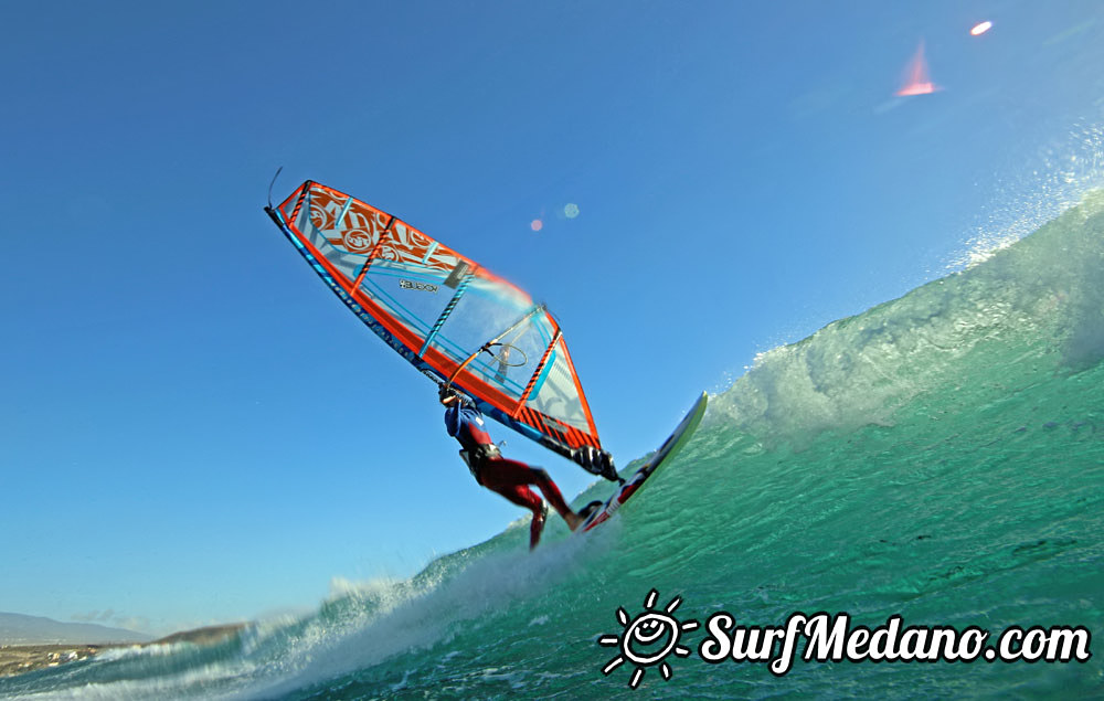 Wave windsurfing at El Cabezo in El Medano 16-02-2016 Tenerife