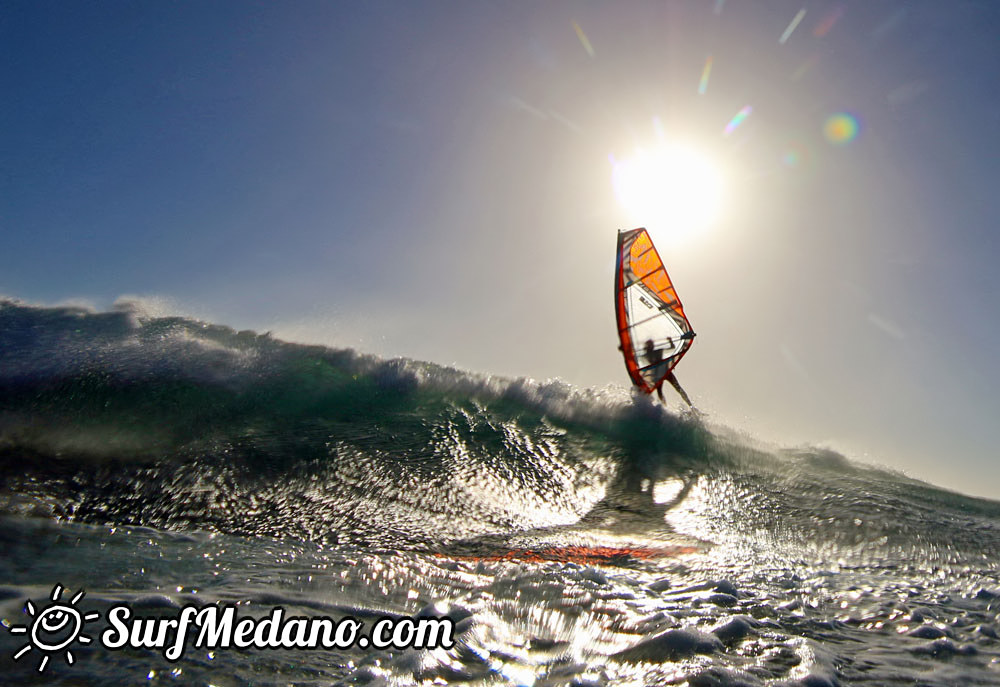 Wave windsurfing at El Cabezo in El Medano 16-02-2016 Tenerife