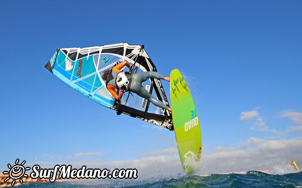 Wave windsurfing at El Cabezo in El Medano 16-02-2016 Tenerife