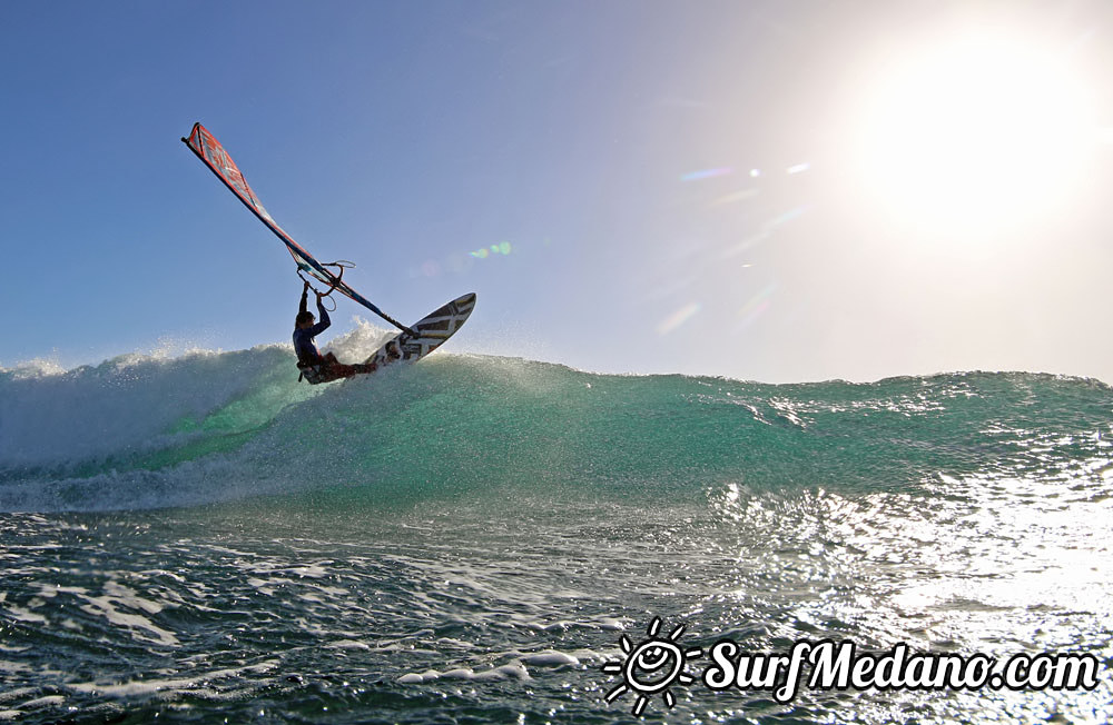 Wave windsurfing at El Cabezo in El Medano 16-02-2016 Tenerife