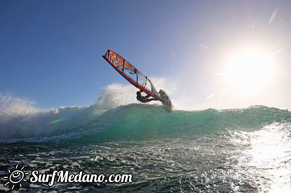 Wave windsurfing at El Cabezo in El Medano 16-02-2016 Tenerife