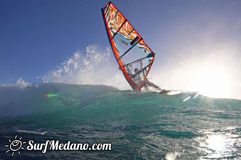 Wave windsurfing at El Cabezo in El Medano 16-02-2016 Tenerife