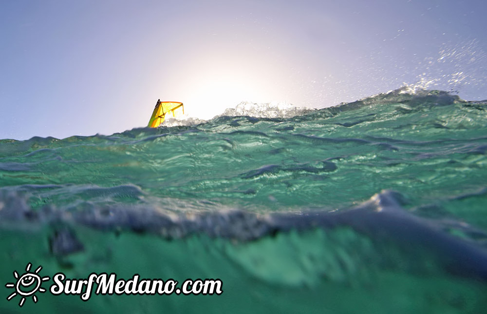 Wave windsurfing at El Cabezo in El Medano 16-02-2016 Tenerife