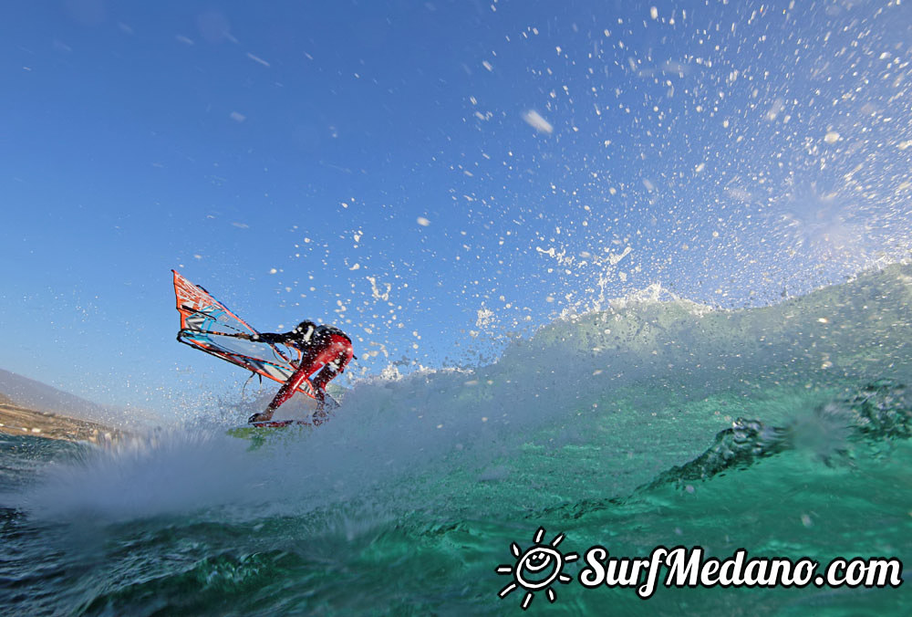 Wave windsurfing at El Cabezo in El Medano 16-02-2016 Tenerife