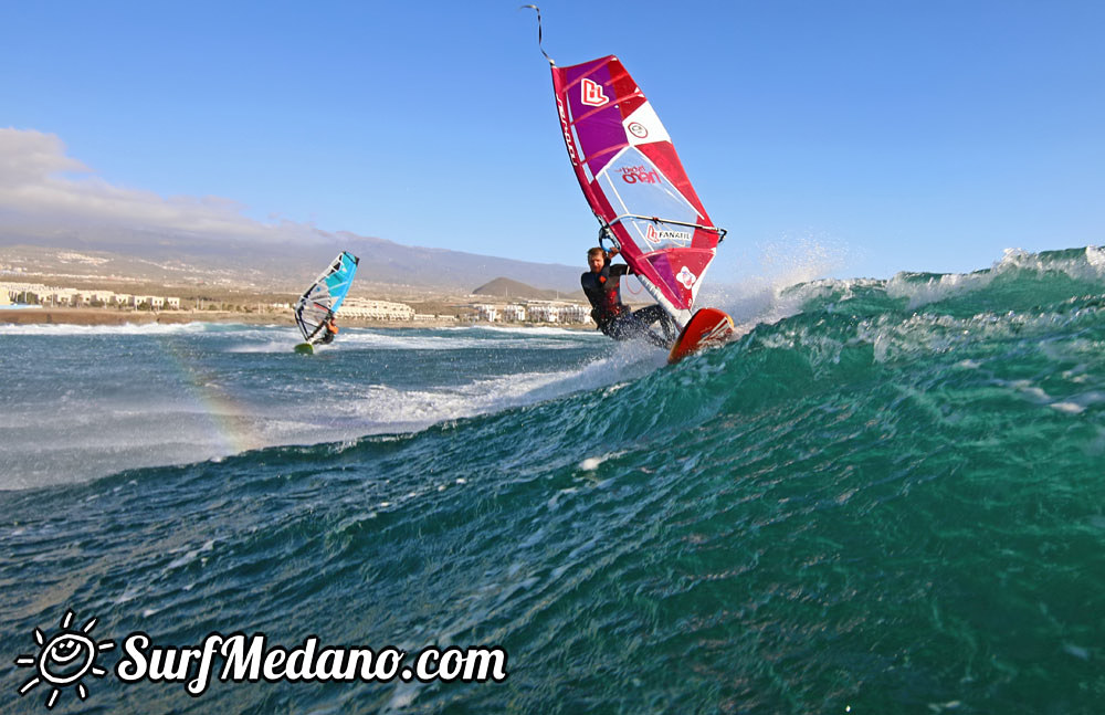 Wave windsurfing at El Cabezo in El Medano 16-02-2016 Tenerife