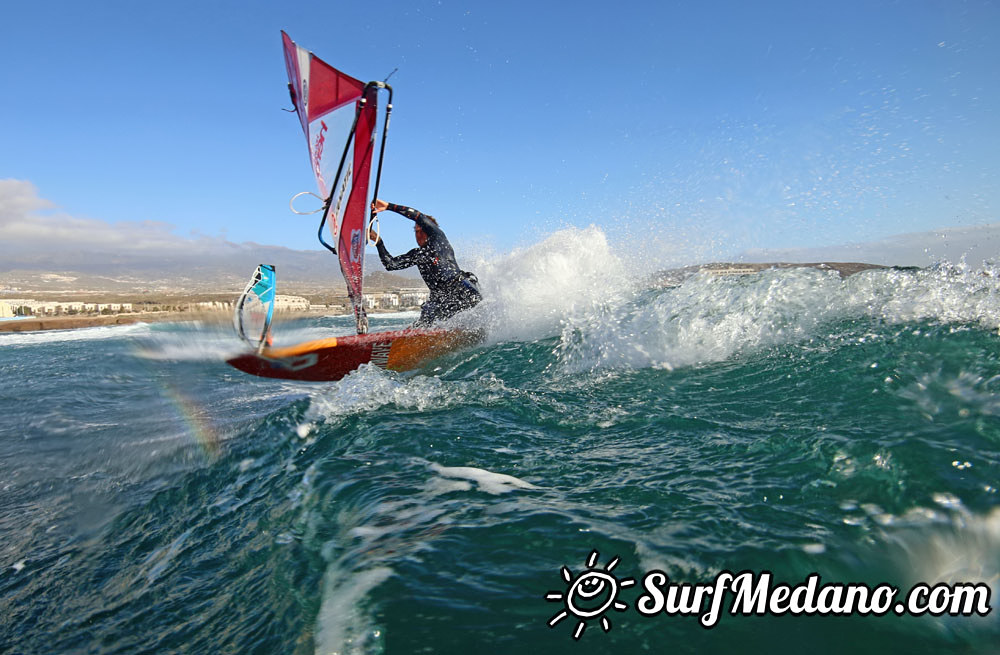 Wave windsurfing at El Cabezo in El Medano 16-02-2016 Tenerife