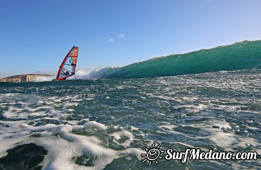 Wave windsurfing at El Cabezo in El Medano 16-02-2016 Tenerife