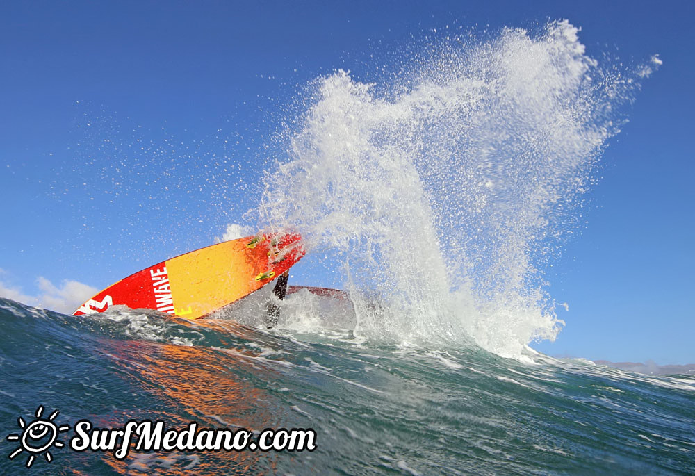 Wave windsurfing at El Cabezo in El Medano 16-02-2016 Tenerife