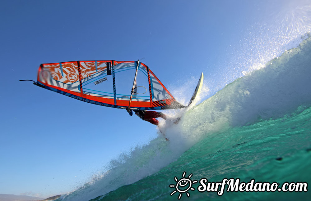 Wave windsurfing at El Cabezo in El Medano 16-02-2016 Tenerife