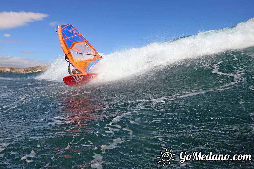 Windsurfing and kitesurfing at El Cabezo in El Medano 07-03-2016 Tenerife