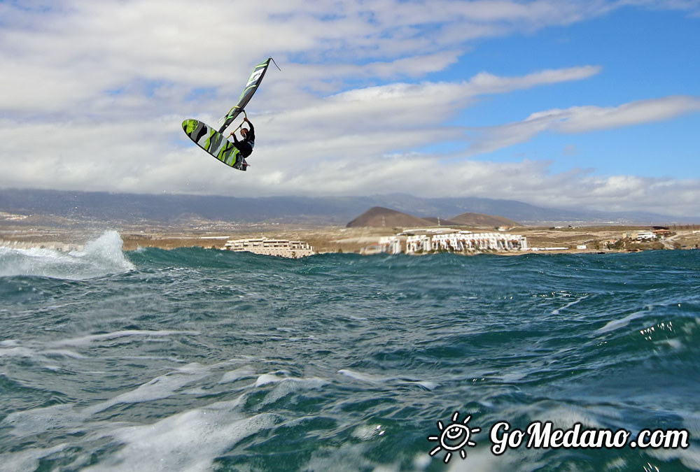 Windsurfing and kitesurfing at El Cabezo in El Medano 07-03-2016 Tenerife