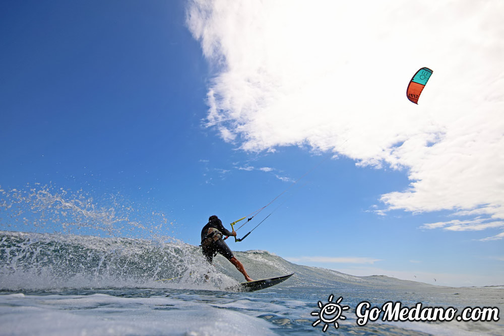 Windsurfing and kitesurfing at El Cabezo in El Medano 07-03-2016 Tenerife