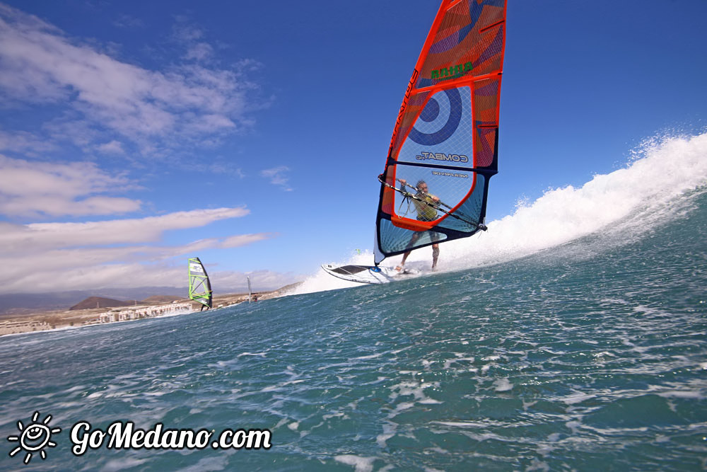 Windsurfing and kitesurfing at El Cabezo in El Medano 07-03-2016 Tenerife