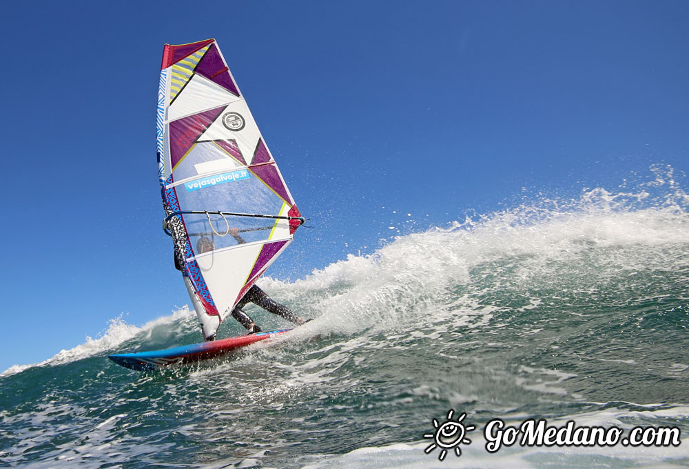 Windsurfing and kitesurfing at El Cabezo in El Medano 07-03-2016 Tenerife