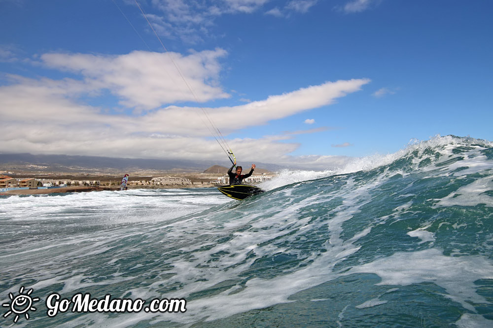 Windsurfing and kitesurfing at El Cabezo in El Medano 07-03-2016 Tenerife