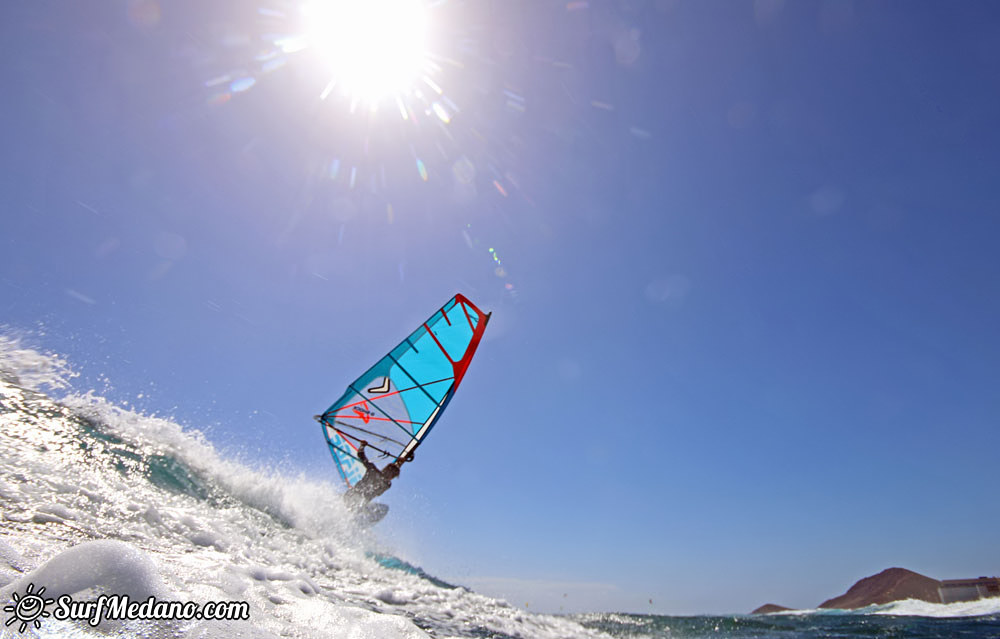 Wave windsurfing at El Cabezo in El Medano 09-03-2016  