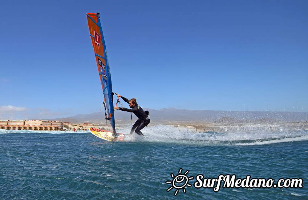 Wave windsurfing at El Cabezo in El Medano 09-03-2016  