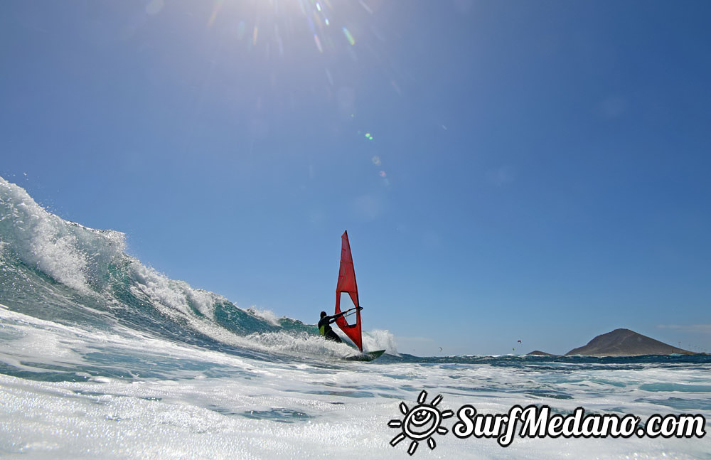 Wave windsurfing at El Cabezo in El Medano 09-03-2016  