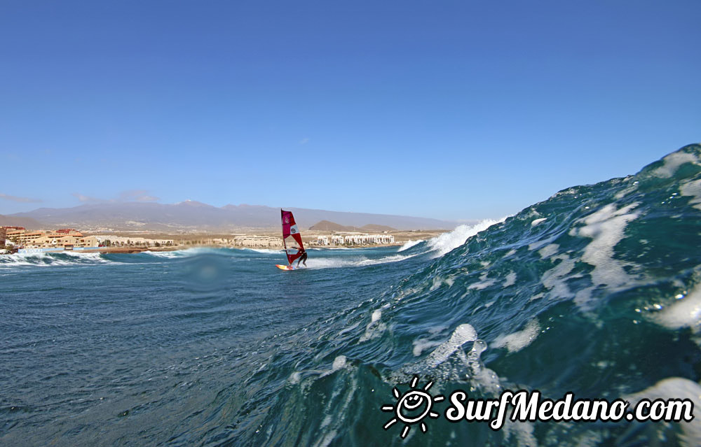 Wave windsurfing at El Cabezo in El Medano 09-03-2016  