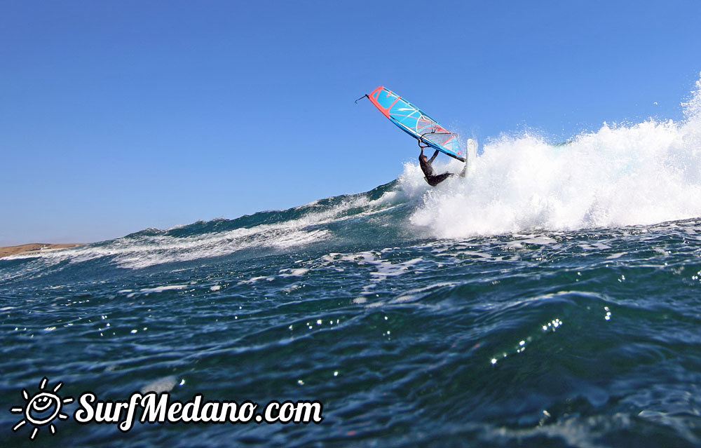 Wave windsurfing at El Cabezo in El Medano 09-03-2016  