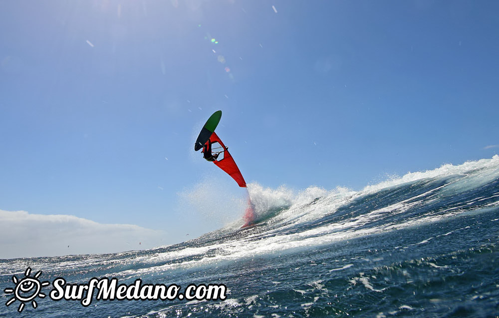 Wave windsurfing at El Cabezo in El Medano 09-03-2016  