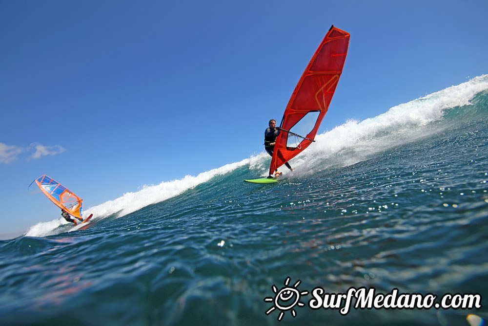 Wave windsurfing at El Cabezo in El Medano 09-03-2016  