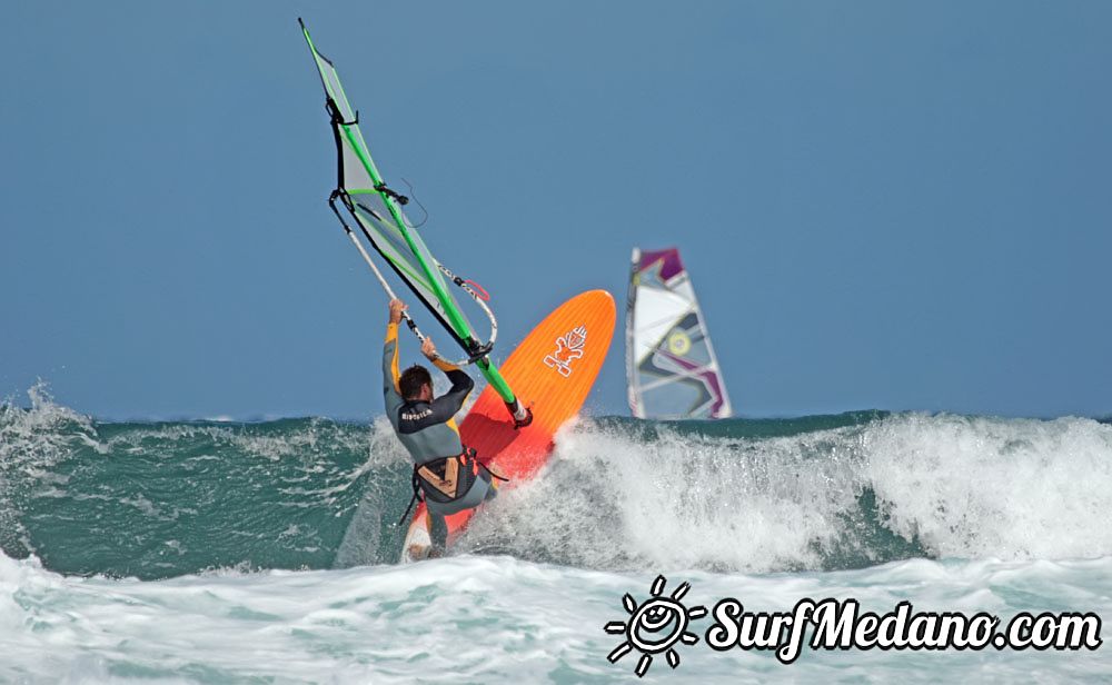 Wave windsurfing at El Cabezo in El Medano 30-04-2016  