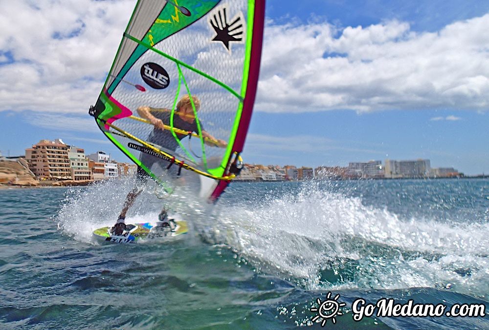 Fun freestyle 3style with south wind in El Medano 08-05-2016 Tenerife