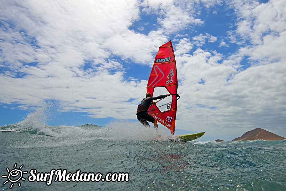 Wave windsurfing at El Cabezo in El Medano Tenerife 15-09-2016 Tenerife