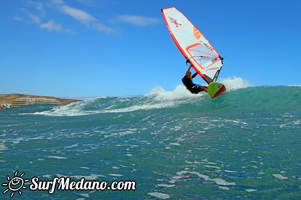 Wave windsurfing at El Cabezo in El Medano Tenerife 15-09-2016 Tenerife
