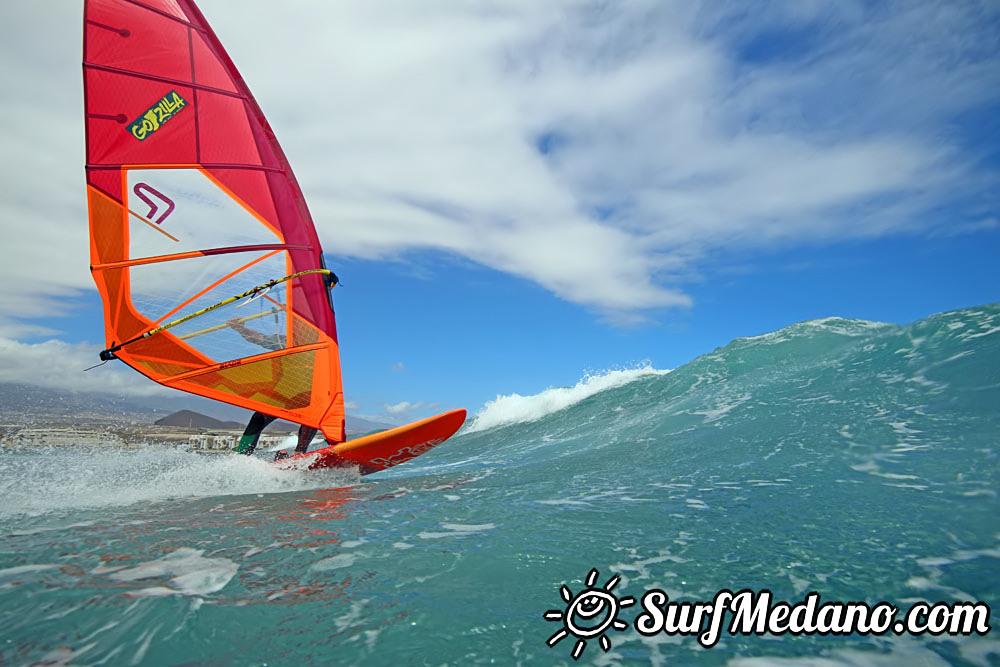 Wave windsurfing at El Cabezo in El Medano Tenerife 15-09-2016 Tenerife