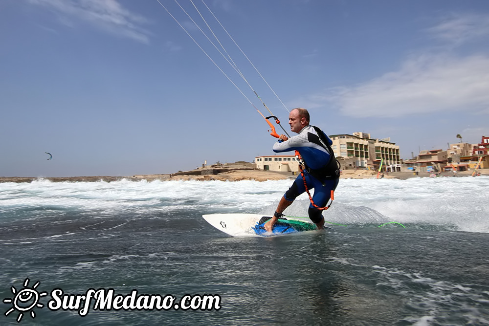 Windsurfing with 30 knots at TWS Playa Sur in El Medano Tenerife 16-09-2017 Tenerife