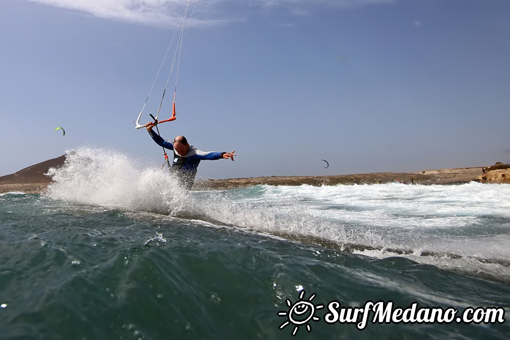 Windsurfing with 30 knots at TWS Playa Sur in El Medano Tenerife 16-09-2017 Tenerife
