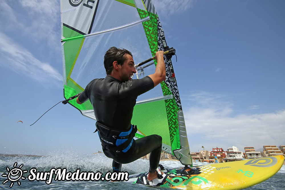 Windsurfing with 30 knots at TWS Playa Sur in El Medano Tenerife 16-09-2017 Tenerife