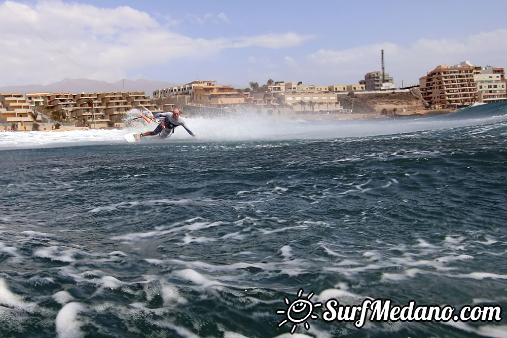 Windsurfing with 30 knots at TWS Playa Sur in El Medano Tenerife 16-09-2017 Tenerife