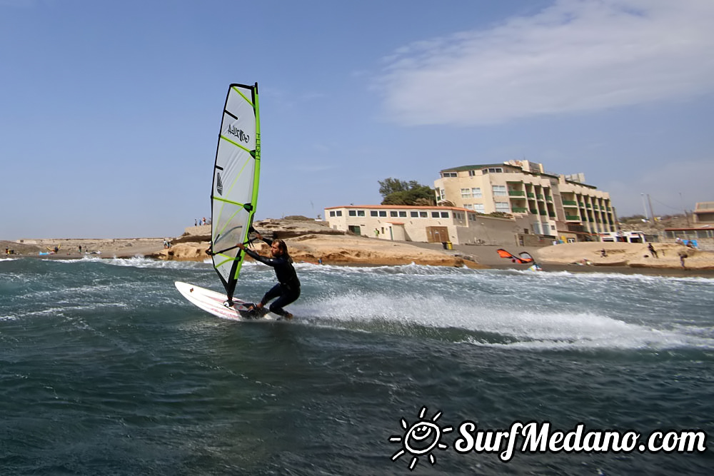 Windsurfing with 30 knots at TWS Playa Sur in El Medano Tenerife 16-09-2017 Tenerife