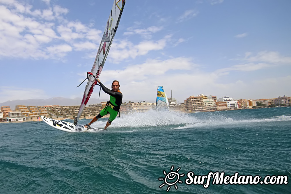 Windsurfing with 30 knots at TWS Playa Sur in El Medano Tenerife 16-09-2017 Tenerife