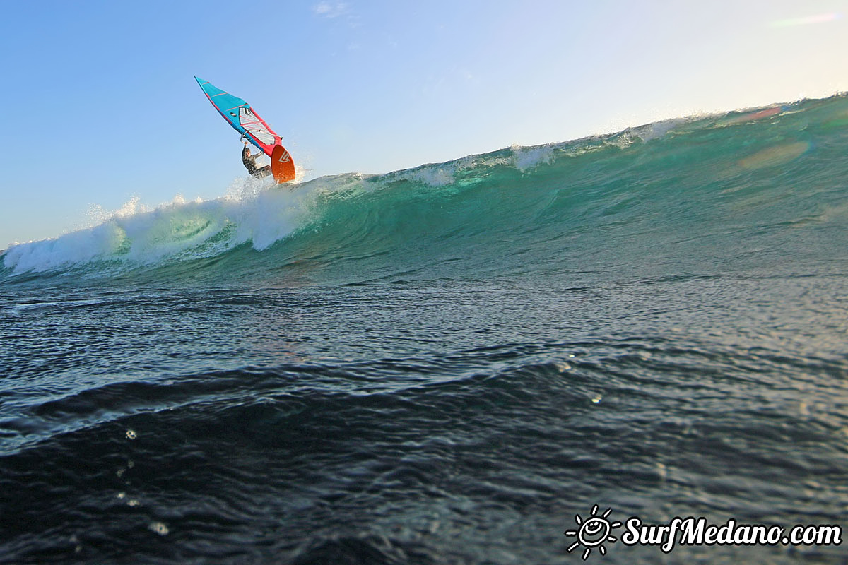 Sunrise windsurfing at Cabezo in El Medano Tenerife 10-11-2017 Tenerife