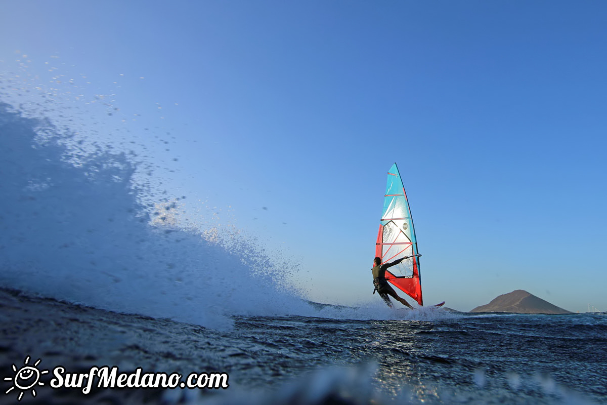 Sunrise windsurfing at Cabezo in El Medano Tenerife 10-11-2017 Tenerife